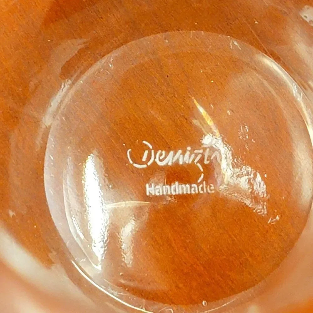 Hand Blown Clear Glass Denizli Wine Decanter